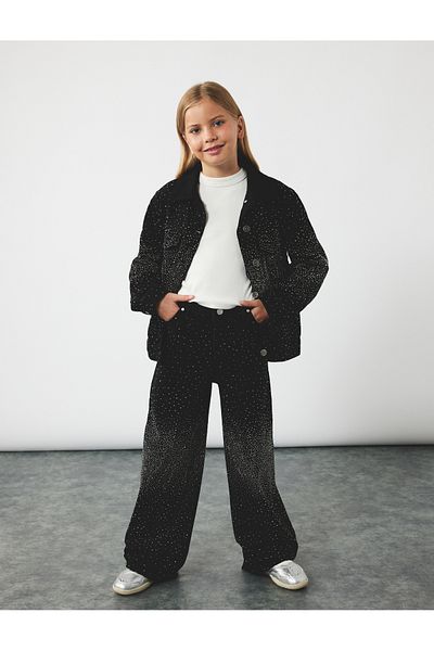 Koton Pantaloni din denim cu picioare largi din bumbac