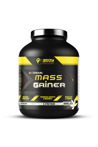 Body Builder Extreme Mass Gainer, Vanilla, 5 Lb, Ultimate Mass Gainer, Digestive Enzymes, CFM Technology