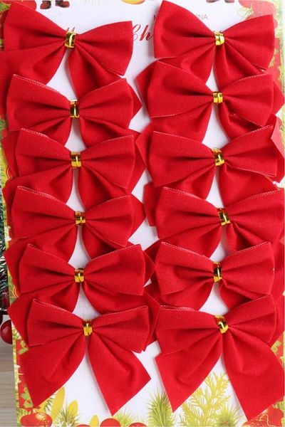 BeySüS Ornament de Crăciun Pom de Pin Fundă 12 buc 5 cm