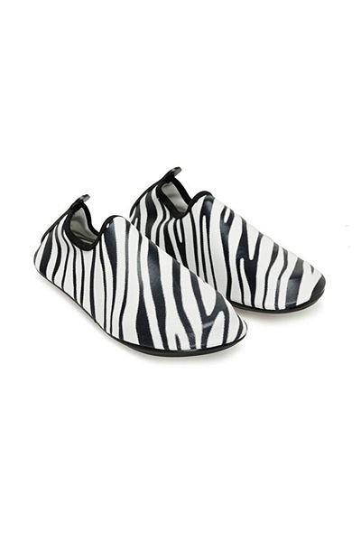Peluche Zebra Patterned Non-Slip Sole Flexible Lightweight Women's Pool Beach Sea Shoes