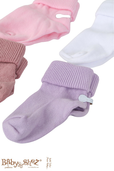 Baby Shez Organic Cotton 6-Piece Newborn Baby Socks Set Comfortable and Soft