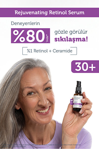 The Purest Solutions Kırışıklık Karşıtı, Onarıcı Retinol (a Vitamini) Gece Serumu 30 Ml (1% Retinol + Ceramide)