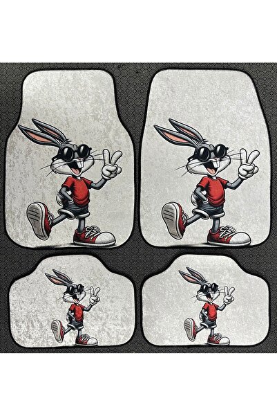 StarStalıa Bugs Bunny Desenli Oto Paspas Leke Tutmaz Dekoratif Araç Paspası