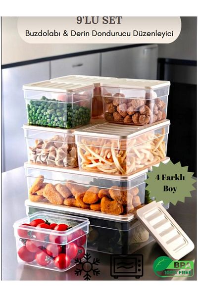 VİZYON Freezer and Refrigerator Organizer - Microwave Storage Container (Message for Color)