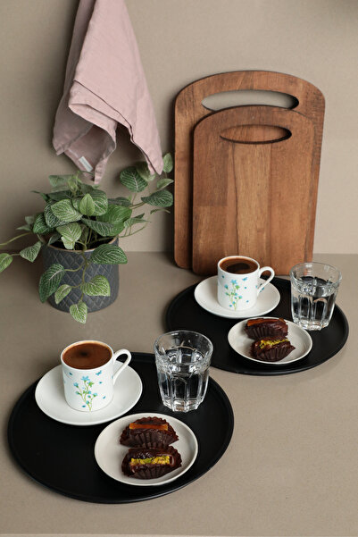 Sarkap Home 2'li Yuvarlak Sunumluk Tepsi - Siyah