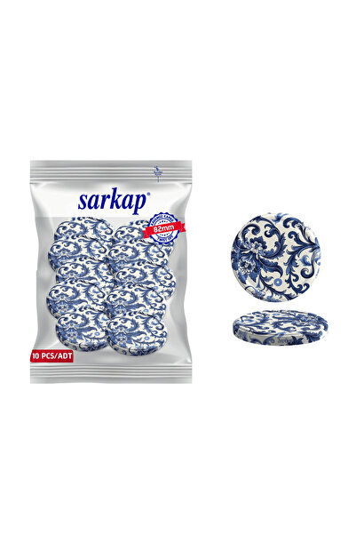 Sarkap Hijyenik Paketli 10 adet Kavanoz Kapağı – Çini Çiçek Model – 82 mm
