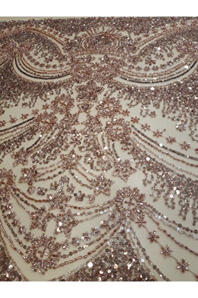 Safir Kumaş Yeni Sezon Pano Desen Taş ve Pul işlemeli Dantel 2.20 Metre (Asta...