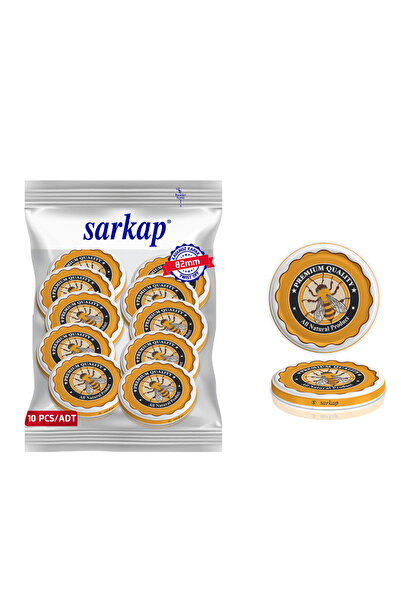 Sarkap Hijyenik Paketli 10 Adet Kavanoz Kapağı - Premium Arı Model - 82mm