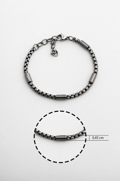 So CHIC... Zincir Detaylı Çelik 21 Cm Erkek Bileklik