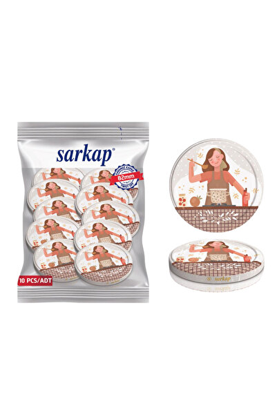 Sarkap Hijyenik Paketli 10 Adet Kavanoz Kapağı – Aşçı Kadın - 82mm