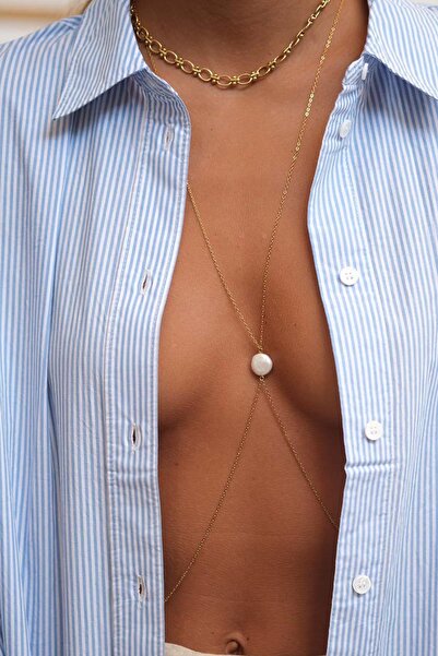 New Obsessions Disk Sentetik İnci Detaylı Vücut Zinciri