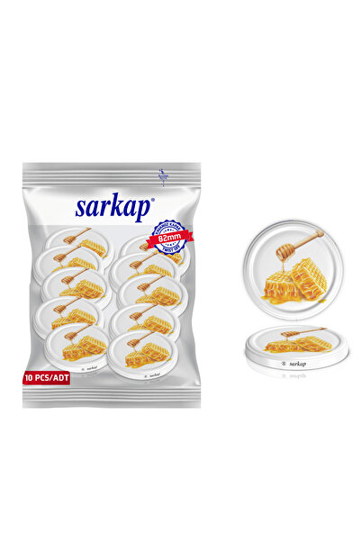 Sarkap Hijyenik Paketli 10 Adet Kavanoz Kapağı - Petek Bal Model - 82mm