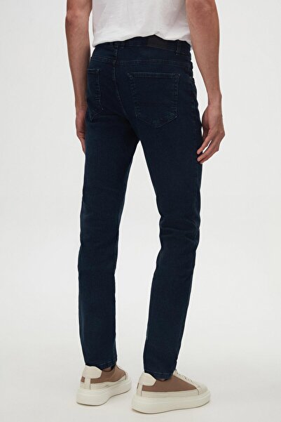 D'S Damat Ds Damat Slim Fit Lacivert Düz Jean Kot Beş Cepli Likralı Yıkamalı Denim Pantolon