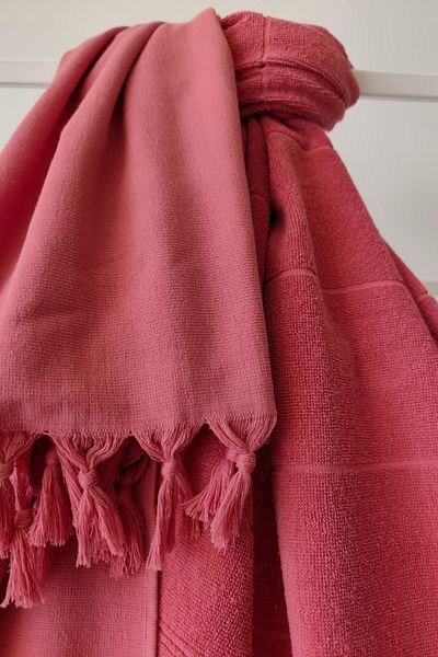 Sevim 100% Cotton Towel Peshtemal 90X170Cm - Beach & Pool Towel - Rose