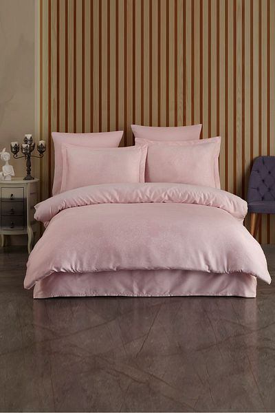 VAROL Liyosel Jacquard Duvet Cover Set Single - Nothingham Powder