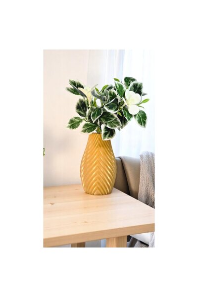 OEM Vaza galben mustar printata 3D 18 cm