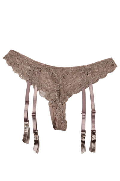 Lemila Portjartier cu chilot tanga, cafeniu