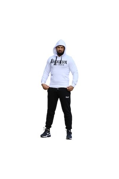 Boxeur Des Rues Men's tracksuit, Boxeur des Rues, Quilted cotton, White with black, Size XS INTL