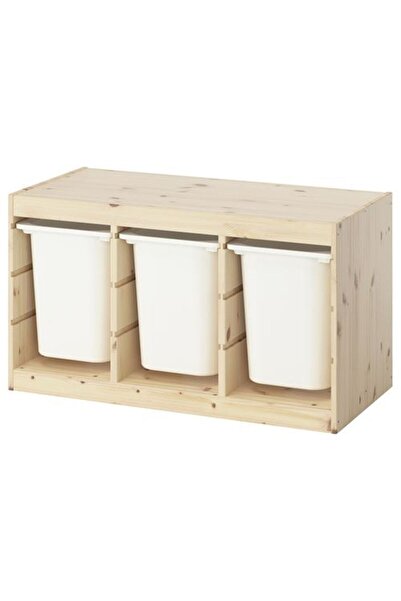 IKEA TROFAST, saklama ünitesi, çam-beyaz, 93x44x52 cm