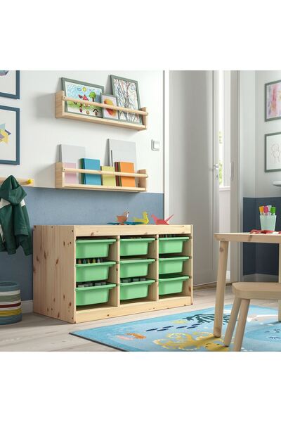 IKEA saklama ünitesi, çam-açık yeşil, 93x44x52 cm