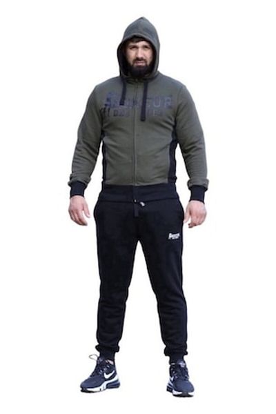 Boxeur Des Rues Men's tracksuit, Boxeur des Rues, cotton, green with black, size XS INTL