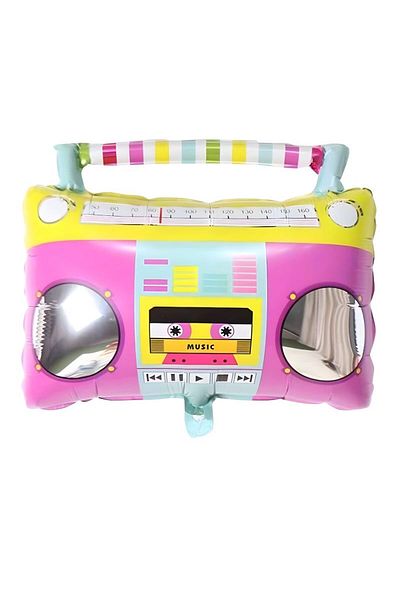 partidolu Retro Disco 80-90S Party Radio Shaped Foil Balloon 59X57 cm