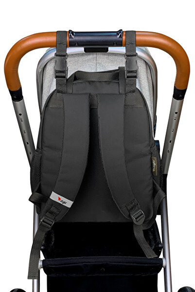 Stylo Popi Mother Baby Care and Backpack Black – Large Volume Stylish Design with Thermal Bottle Compartment