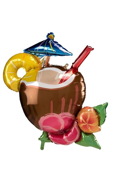 partidolu Hawaian Summer Party Cocktail Glass Shaped Foil Balloon 82X70 cm 1 Pcs