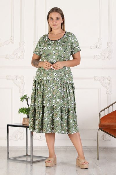 KARAMEŞE Women's Micro Fabric Flower Patterned Dress
