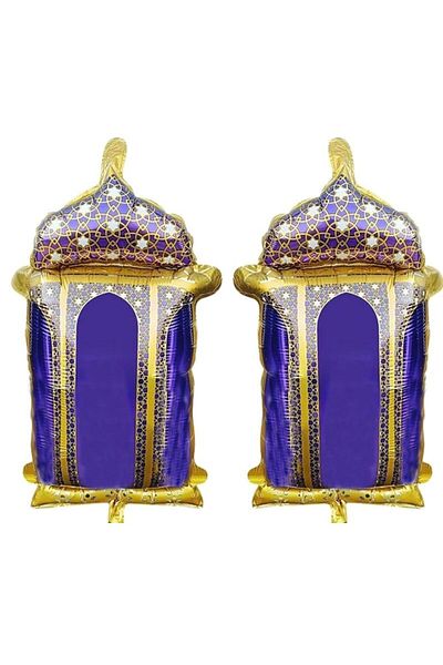 partidolu Ramadan Themed Oil Lamp Shaped Navy Blue Color 45 cm Foil Balloon 2 Pieces