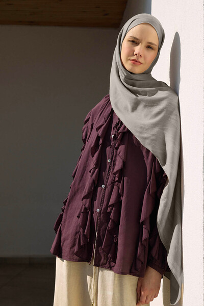 Qef Cotton Line Shawl Sand Beige