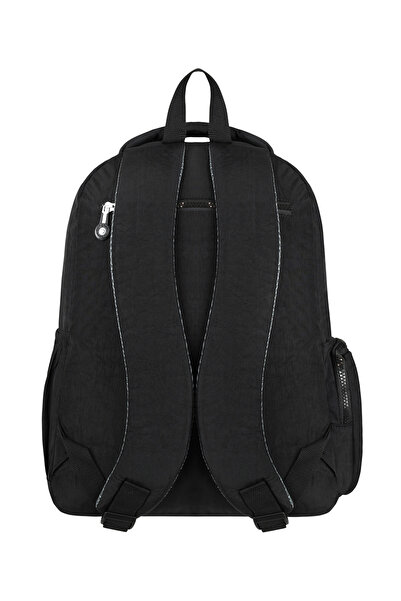 Bliss Чорний унісекс повсякденний та шкільний водонепроникний рюкзак з крихкої тканини