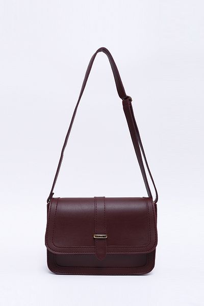 SHAKA Claret Red Shk127 Faux Leather Inner Zipper Pocket Snap Closure Hand, Arm and Shoulder Bag