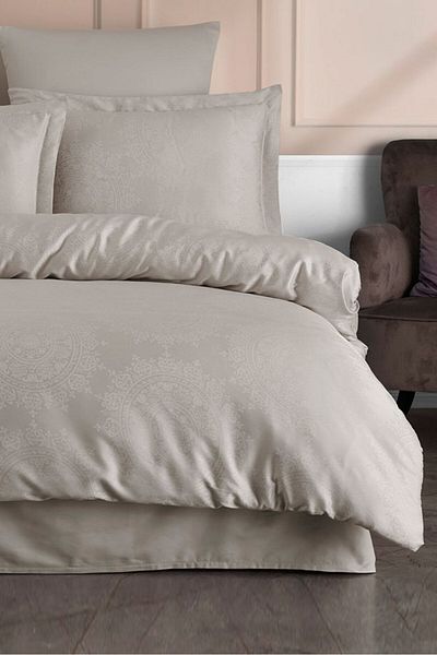 VAROL Liyosel Jacquard Duvet Cover Set Single - Nothingham Stone
