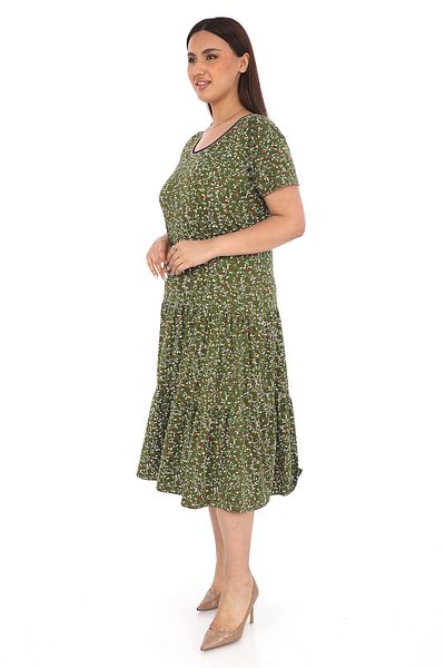 KARAMEŞE Women's Micro Fabric Flower Patterned Dress