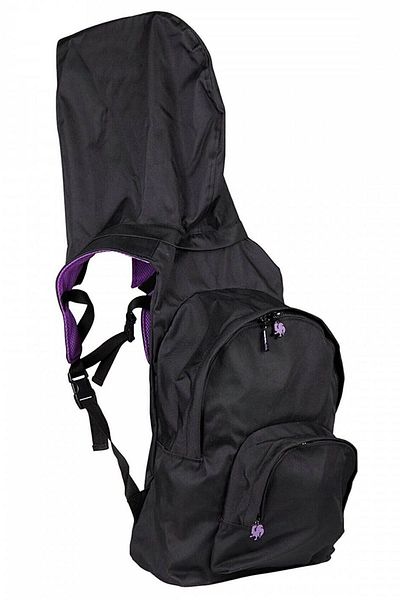 Deriderim Morikukko Karne Gift Black Purple Detachable Hooded Large School Backpack