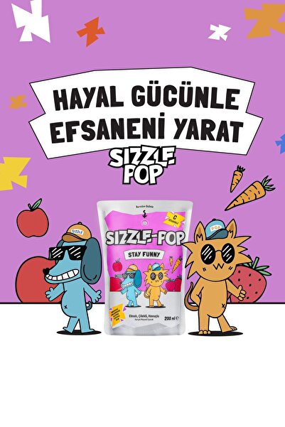 SIZZLE-POP STAY FUNNY HAVUÇ KIRMIZI ELMA ÇİLEK MEYVE SUYU 200 ML X 20 ADET