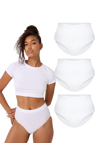 FOREVER MORE 3 Pack Seamless Women's High Waist Bato Slip Panties