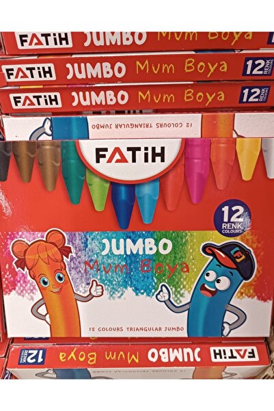 Fatih Wax Crayon 12 Renk Jumbo Mum boya