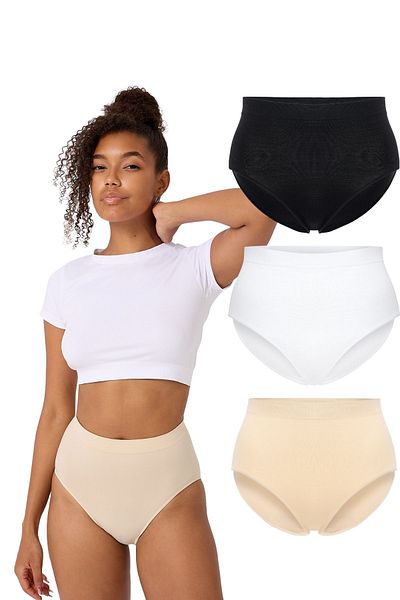 FOREVER MORE 3 Pack Seamless Women's High Waist Bato Slip Panties