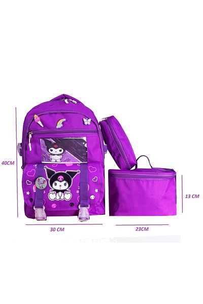 Çanta Sepetim Korean Style School Bag Set with Pencil Holder and Accessories