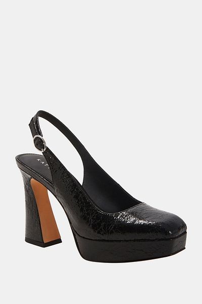 Katy Perry The Square Sling Women's Black High Heeled Shoes