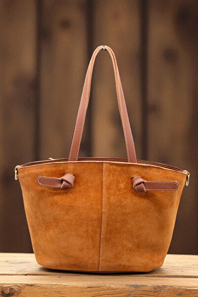 HFKY حقيبة كتف وحقيبة كروس نسائية باللون البني على الوجهين.ry316