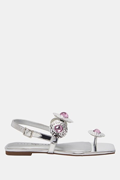 Katy Perry Camie Stone - Γυναικεία Ασημένια Πέτρα Λεπτομερή Σανδάλια
