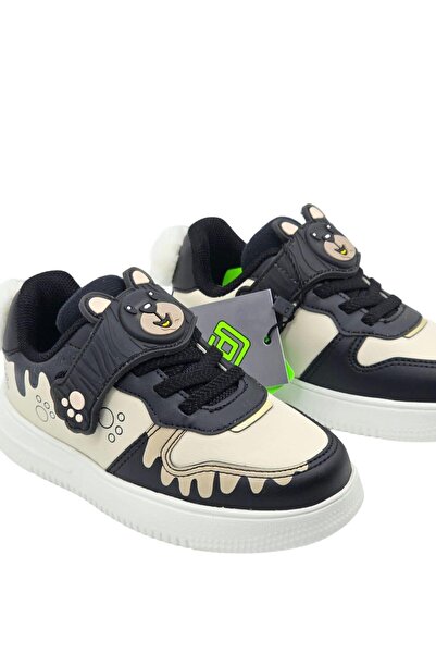 Genel Markalar Pepino 1722Ptk Çocuk Cırtlı Sneaker Siyah Krem