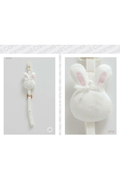 Caramell My Baby Kumsal tavşanlı Emzik Askısı 1789 ekru