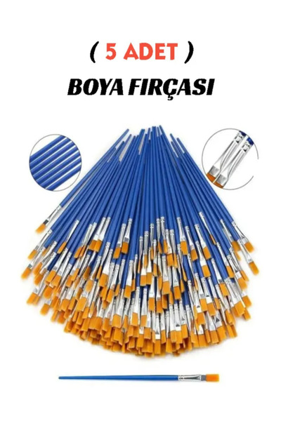 Minopi 5 Adet Fırça , Sulu Boya, Akrilik Boya, Guaj Boya, Yağlı Boya, Resim Fırçası