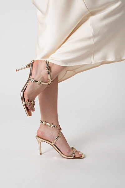 Katy Perry The Analia Women's Metallic Champagne Floral Sandals