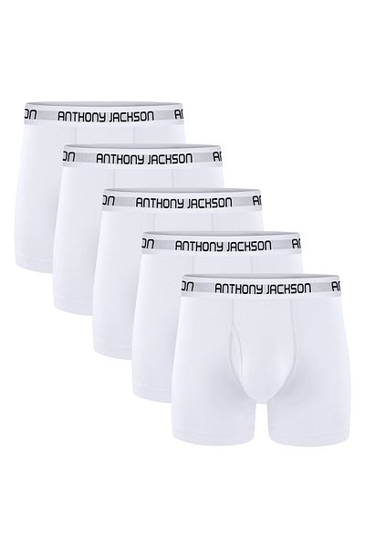ANTHONY JACKSON Lycra 5-Piece Box Premium Long Leg Men's Boxer Shadowline