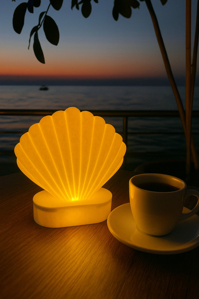 Mus3D Midye Tasarımlı Pilli Mumluk & Peçetelik  ✨ Deniz Esintisi Evinizde! ✨